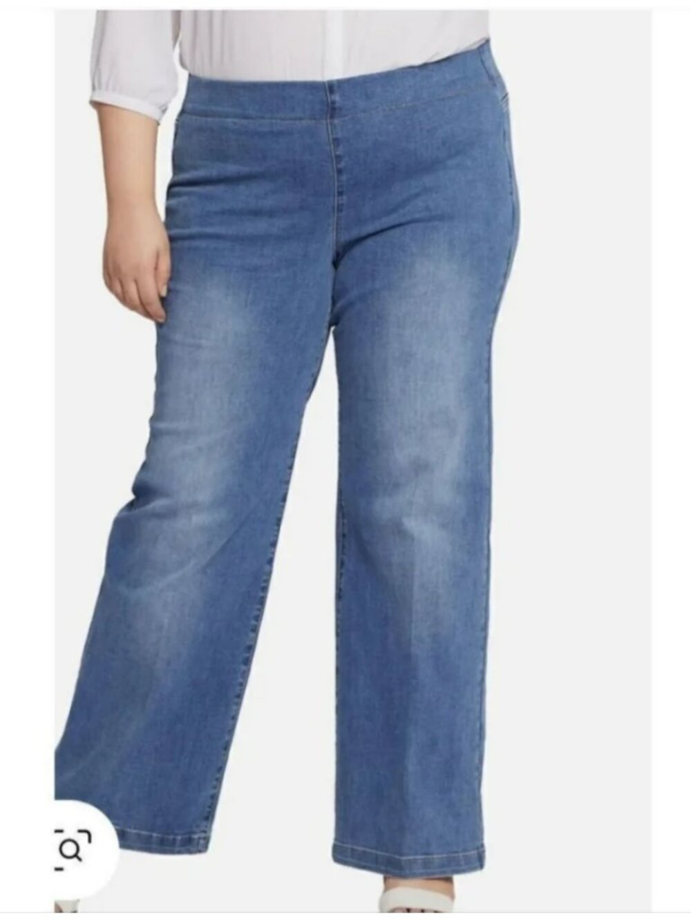 NYDJ Womens Plus Size Clean Maele Wide Leg Washed Blue Jeans Size 24W NWT